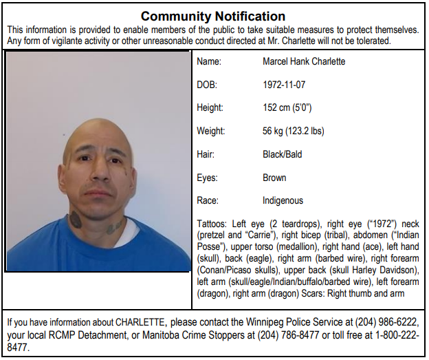 Convicted Sex Offender Released Into Winnipeg Has Lengthy Rap Sheet