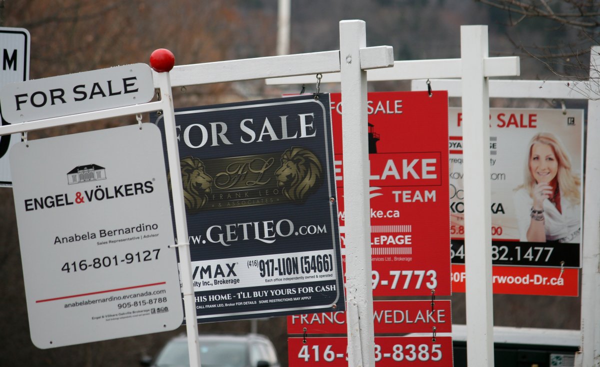 File photo - for sale signs.