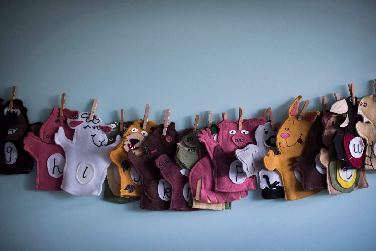 Animal puppets are seen at a CEFA (Core Education and Fine Arts) Early Learning daycare franchise, in Langley, B.C., on May 29, 2018. 