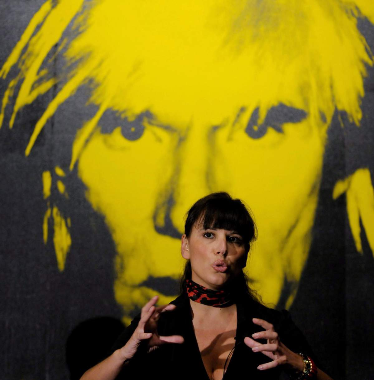 Director of the Montreal Museum of Fine Arts, Nathalie Bondil, speaking at a press conference in Montreal on Sept. 23, 2008. 