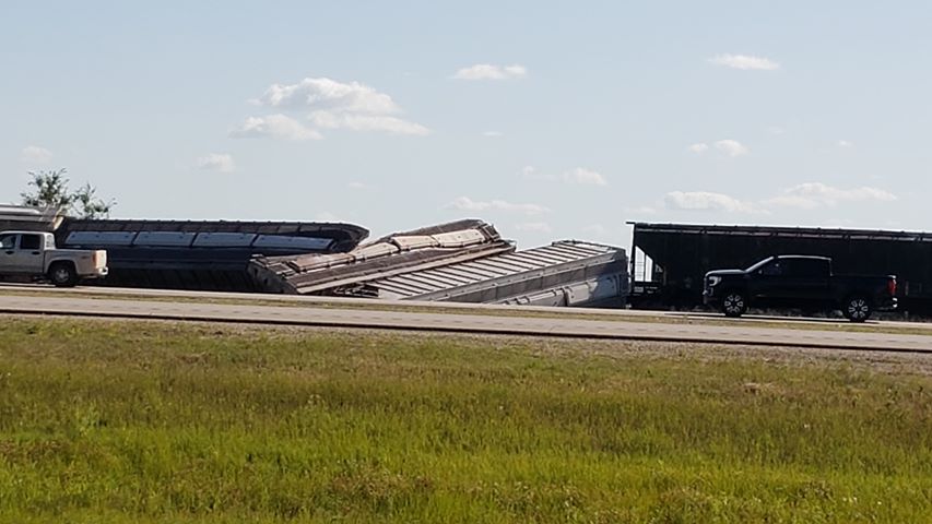 Several train cars derailed.
