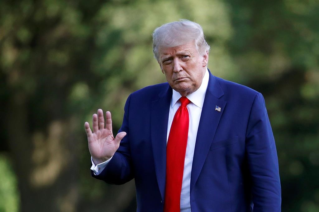 U.S. President Donald Trump walks on the South Lawn of the White House in Washington, D.C., July 15, 2020.
