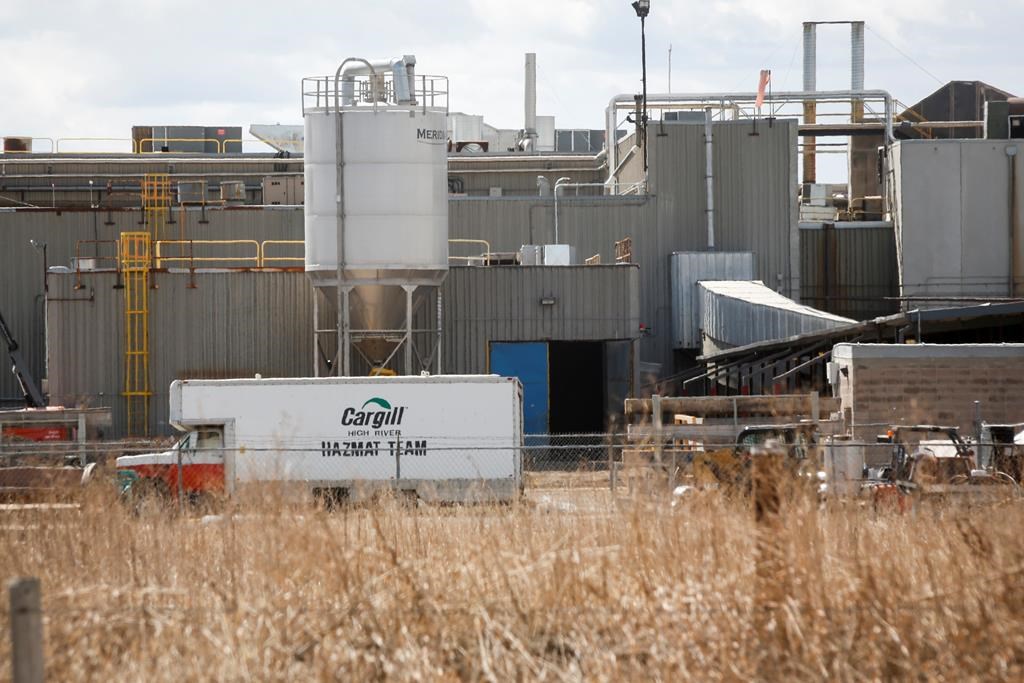 File: Cargill beef plant is shown in High River Alta., on Thursday, April 23, 2020.