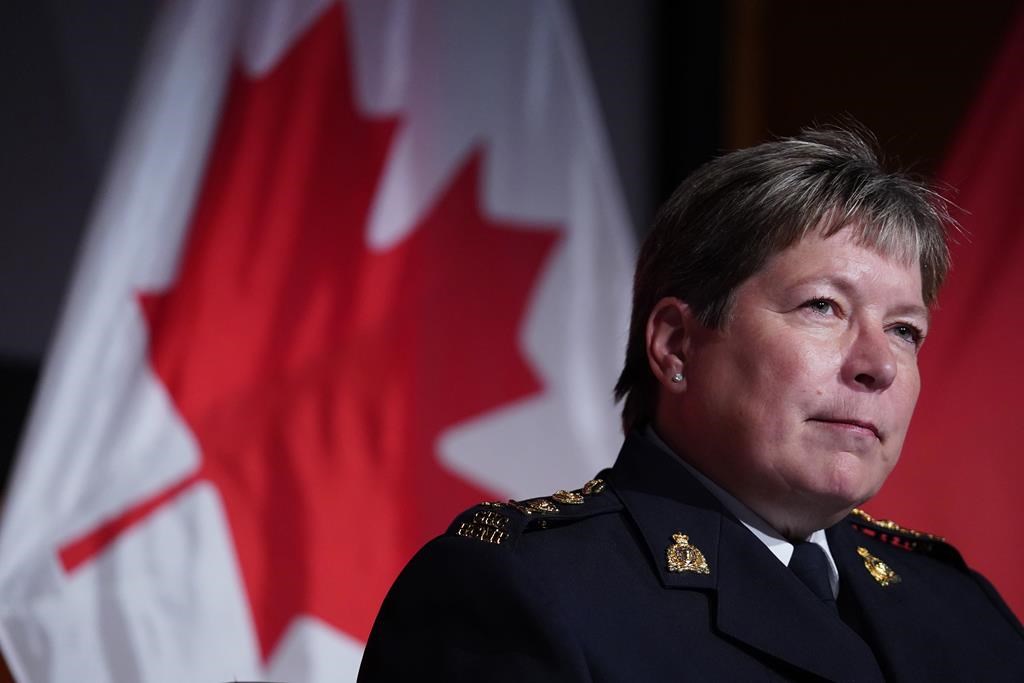 RCMP Commissioner Brenda Lucki attends a news conference at RCMP National headquarters in Ottawa on Tuesday, September 17, 2019. THE CANADIAN PRESS/Chris Wattie.