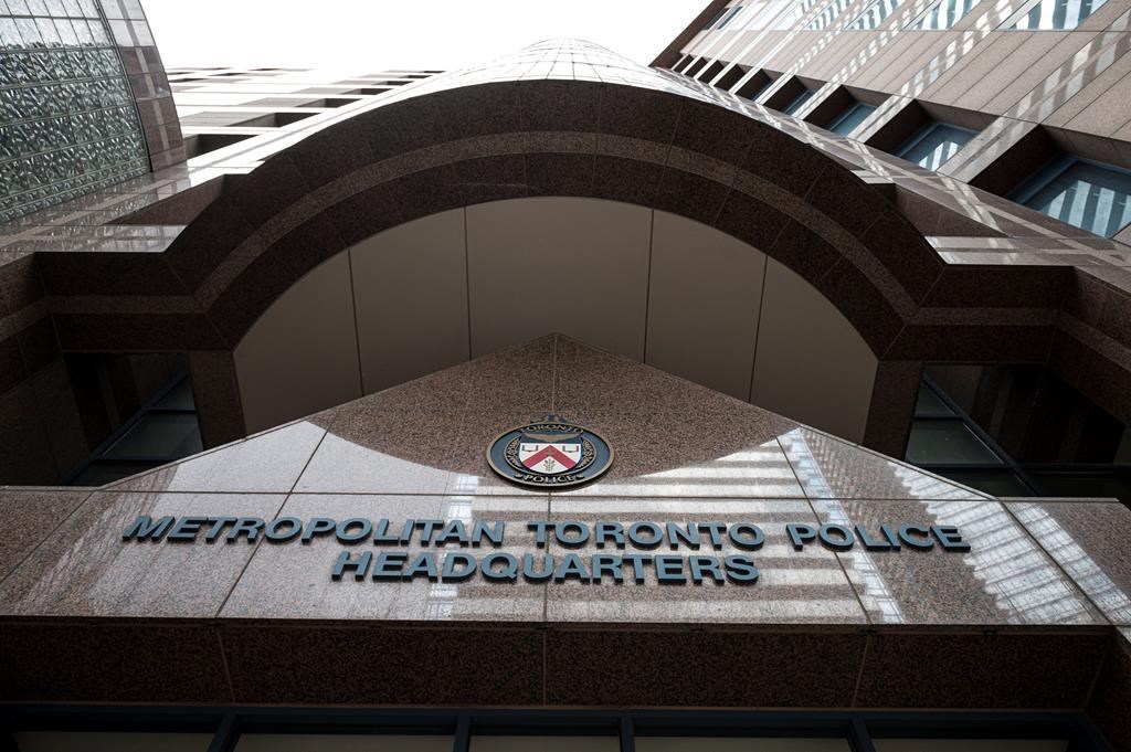 The Toronto Police Services headquarters, in Toronto, on Friday, August 9, 2019. Hundreds of people are expected to speak at a series of town hall meetings on police reform that get underway today in Toronto. THE CANADIAN PRESS/Christopher Katsarov.