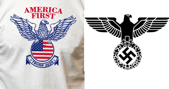 Trump 2020 Campaign Accused Of Ripping Off Nazi Eagle Logo National Globalnews Ca - roblox ww2 gestapo template