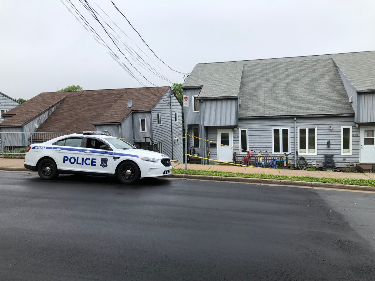 Halifax Regional Police on the scene of a shooting in the 3500 block of Lynch Street in Halifax, N.S.
