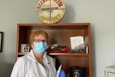 Elaine Allison is one of two First Nations health directors in Nova Scotia who is also a registered nurse. She’s been with Wagmatcook First Nation for 21 years. 