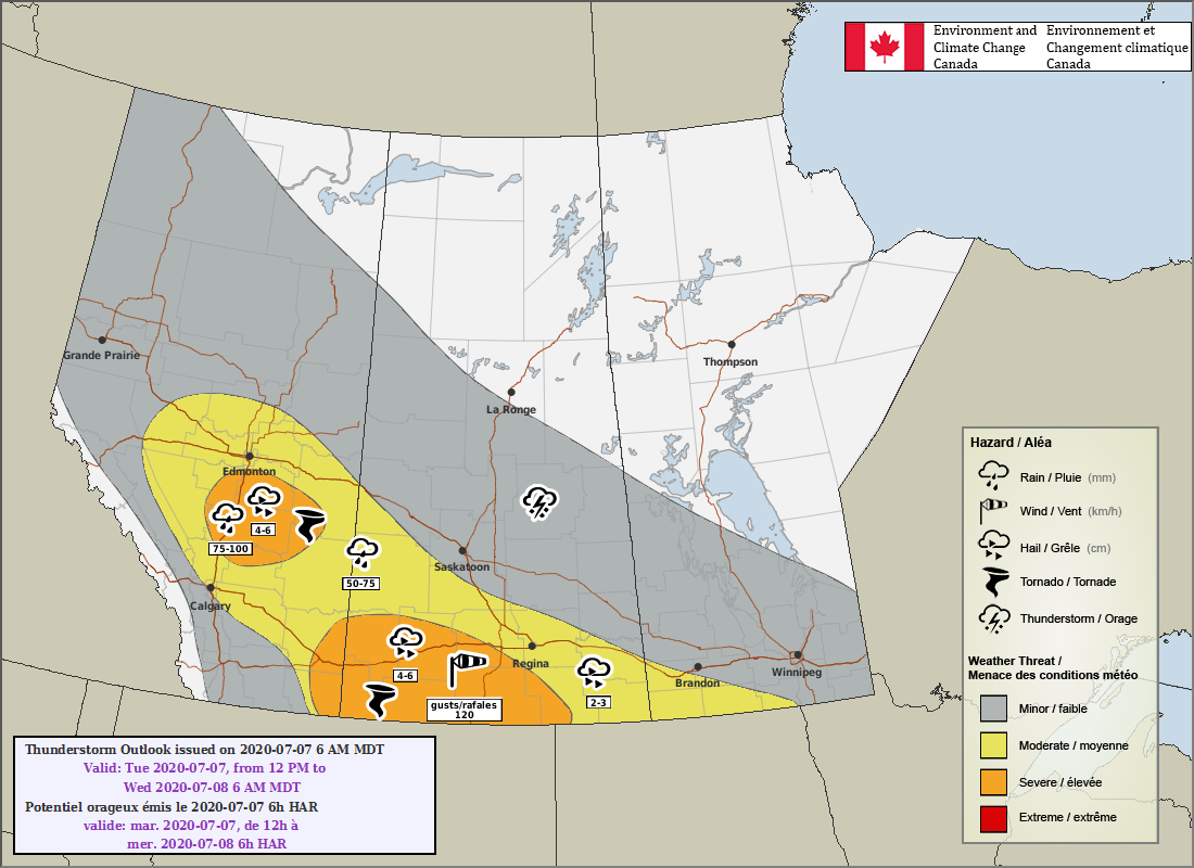 Wild night of Alberta weather ends as all warnings, watches, advisories lifted - image