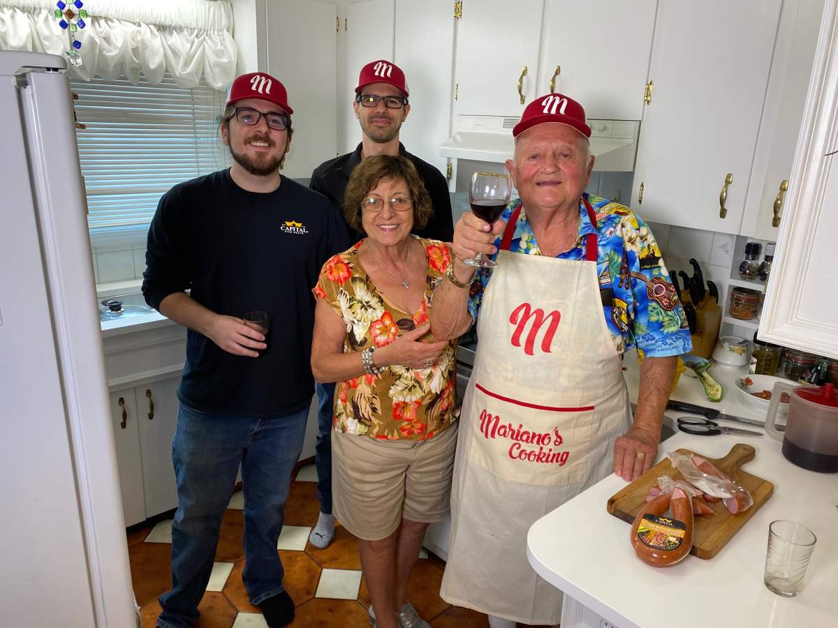 Alexander Trivellin, Stephen Komarnicki, Mariano and Rita Trivelin pose for a photo together