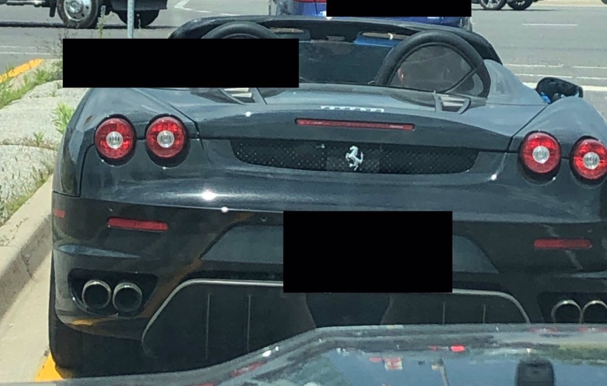 A rented Ferrari was stopped by police for speeding in Oakville, Ont.