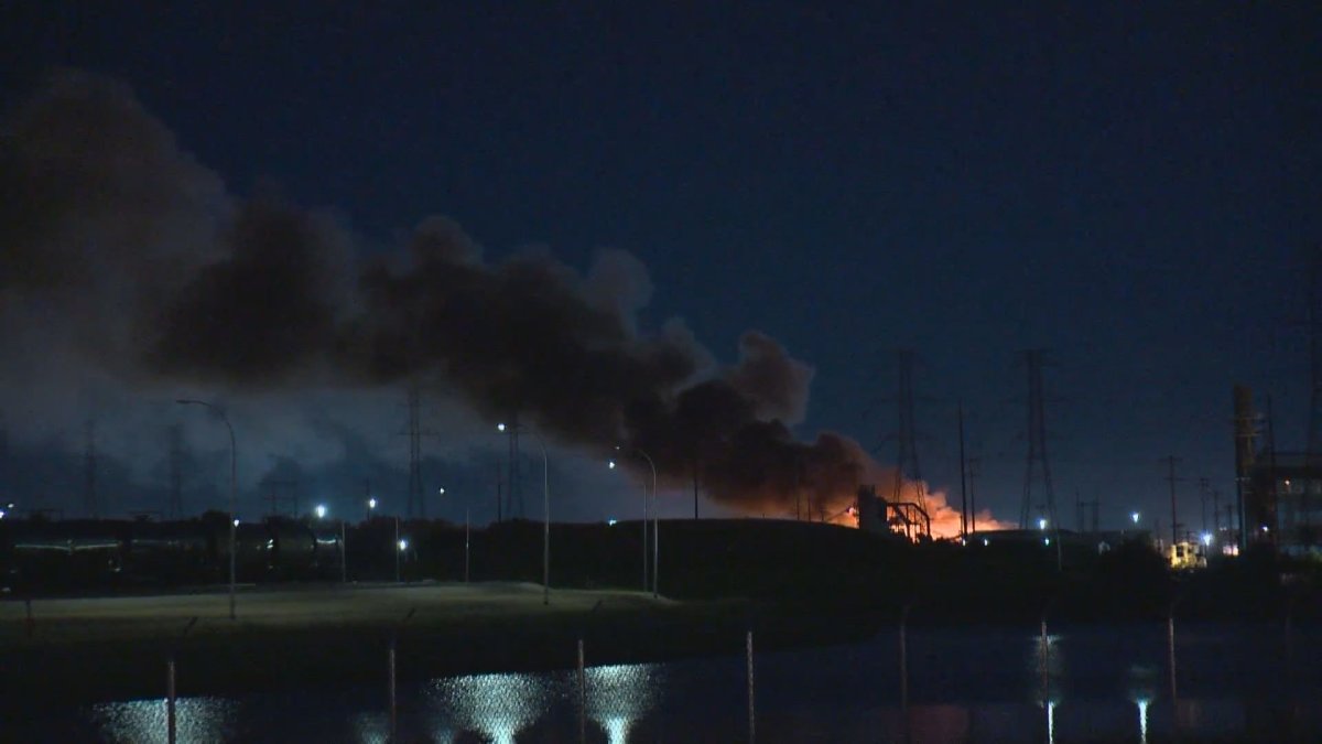 Air quality being monitored as crews battle fire at recycling facility ...