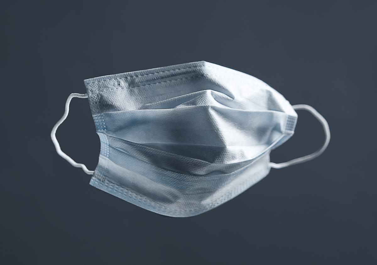 A medical face mask.