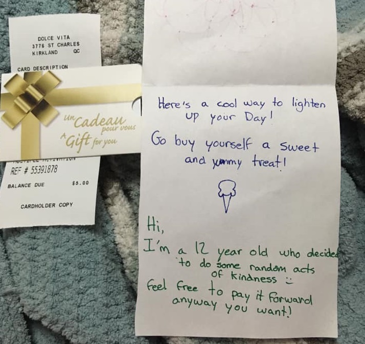 Coronavirus: Anonymous 12-year-old Montrealer gives out gift certificates to lift people’s spirits - image