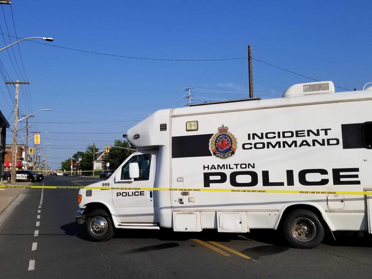 Hamilton police closed off a large section of road around Gage Avenue North and Cannon Street East after shots were fired Tuesday afternoon.