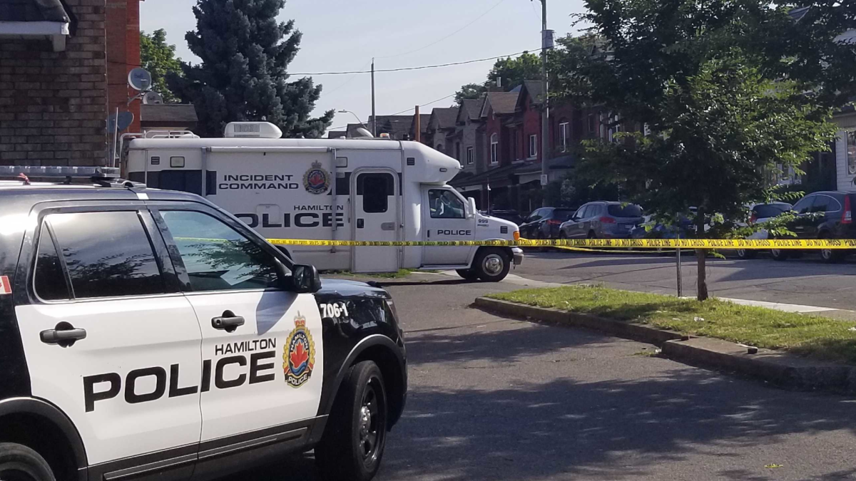Hamilton police on scene in the area of St. Matthews Avenue and Barton Street the morning of July 15, 2020. Investigators say 17-year-old Myah Larmond was shot at a residence in the area.