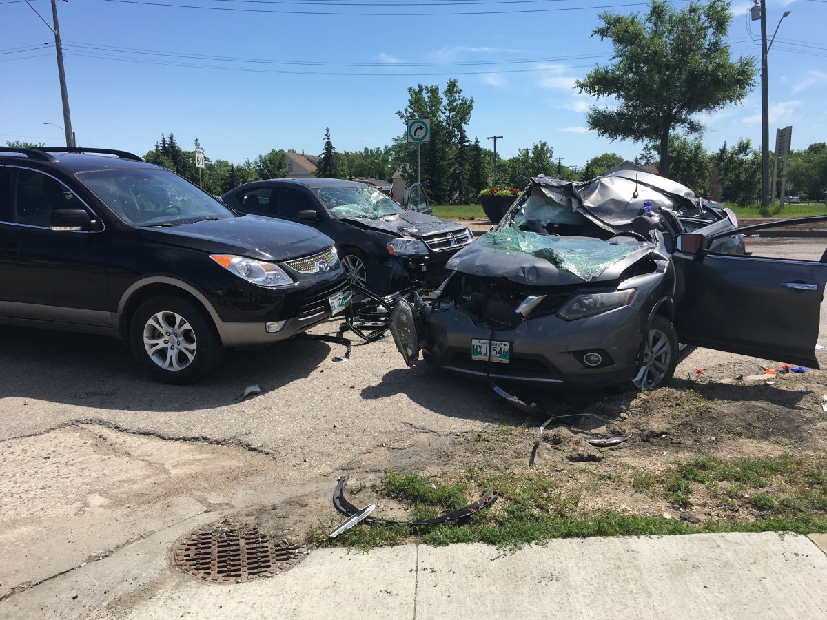 A crash near the Perimeter Highway closed Portage Avenue in both directions Friday, July 3, 2020.