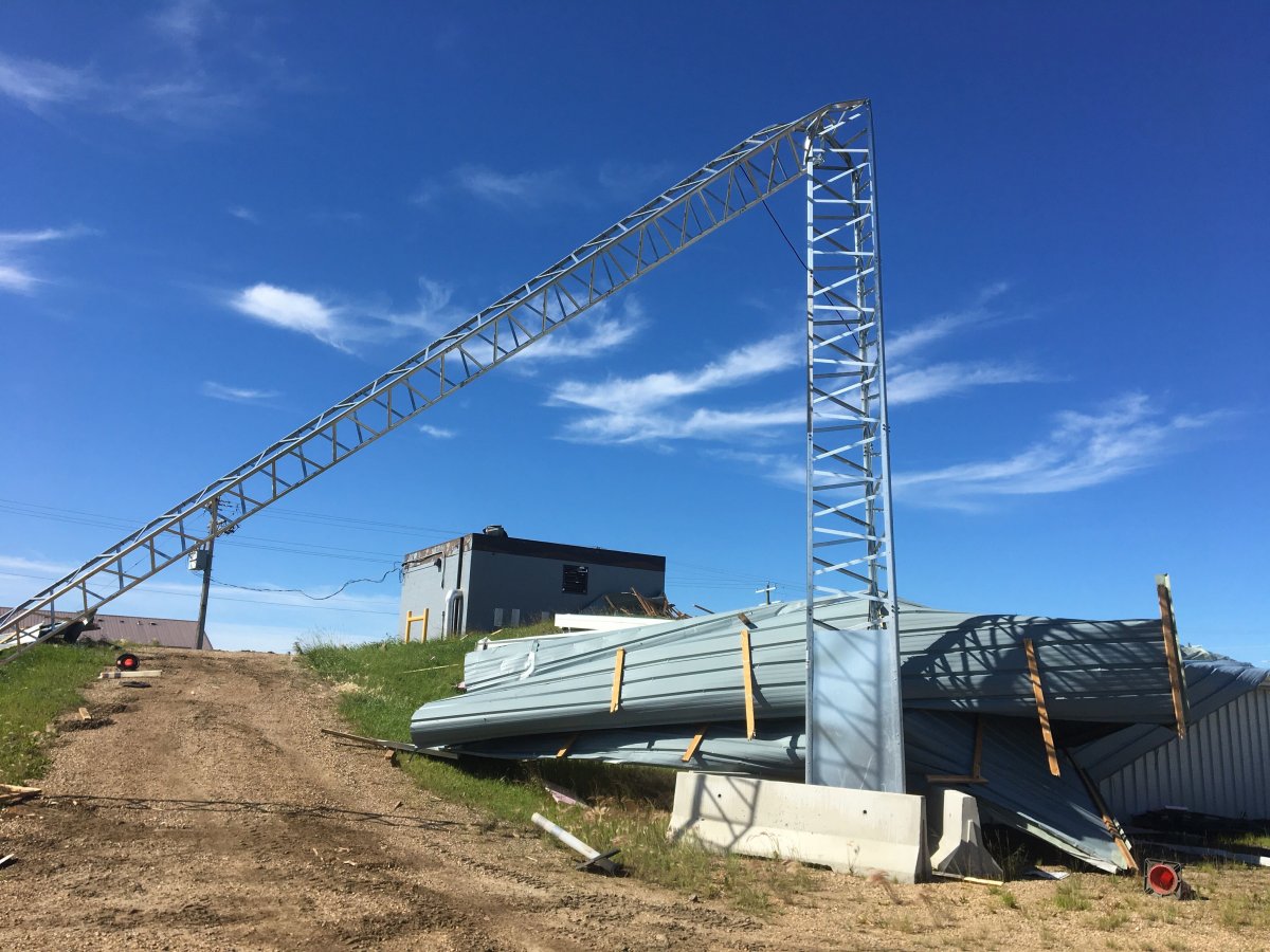 Trees toppled, buildings damaged south of Edmonton as severe weather