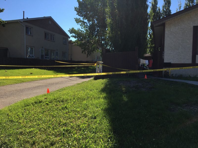 Edmonton police investigate the death of a man found in the area of 16 Avenue and 42 Street just before 7:30 p.m. on Sunday, July 26, 2020.