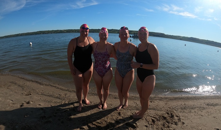 A group of five women swam Saskatchewan's Last Mountain Lake to raise money for Regina's YWCA. 