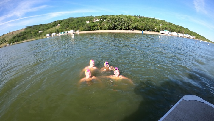 Swimming Last Mountain Lake.