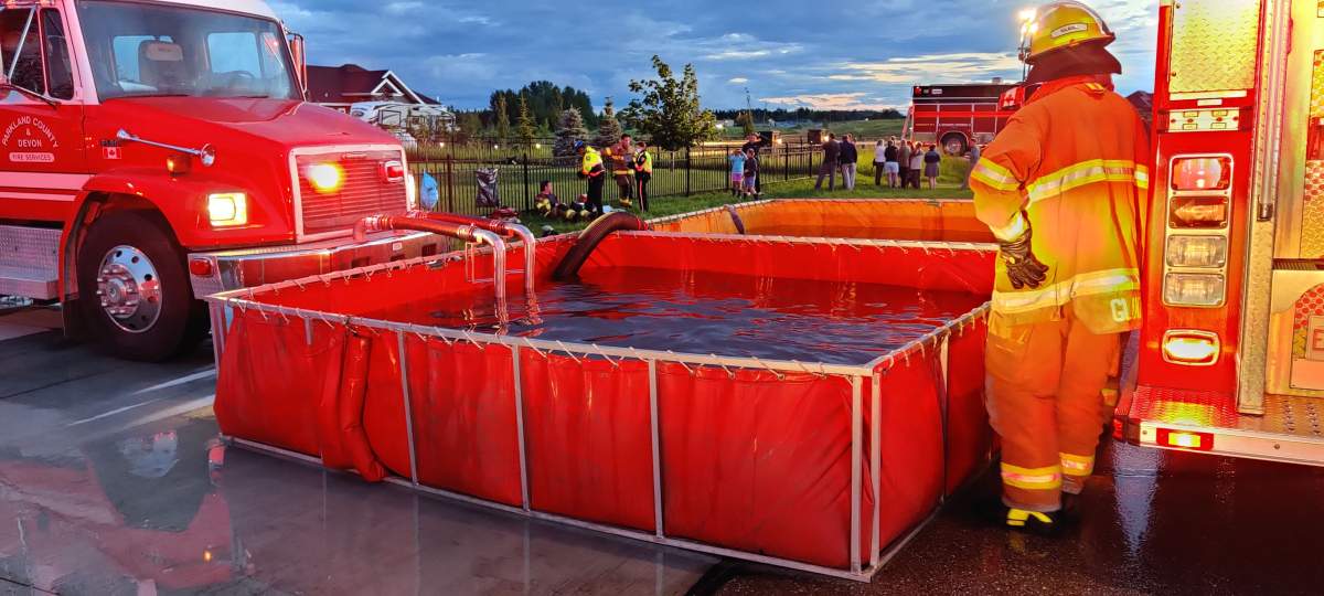 About 40 firefighters were called to a house fire in Parkland County Sunday, July 19, 2020 — in the area of Range Road 271 north of Township Road 511 in Graminia Country Estates.