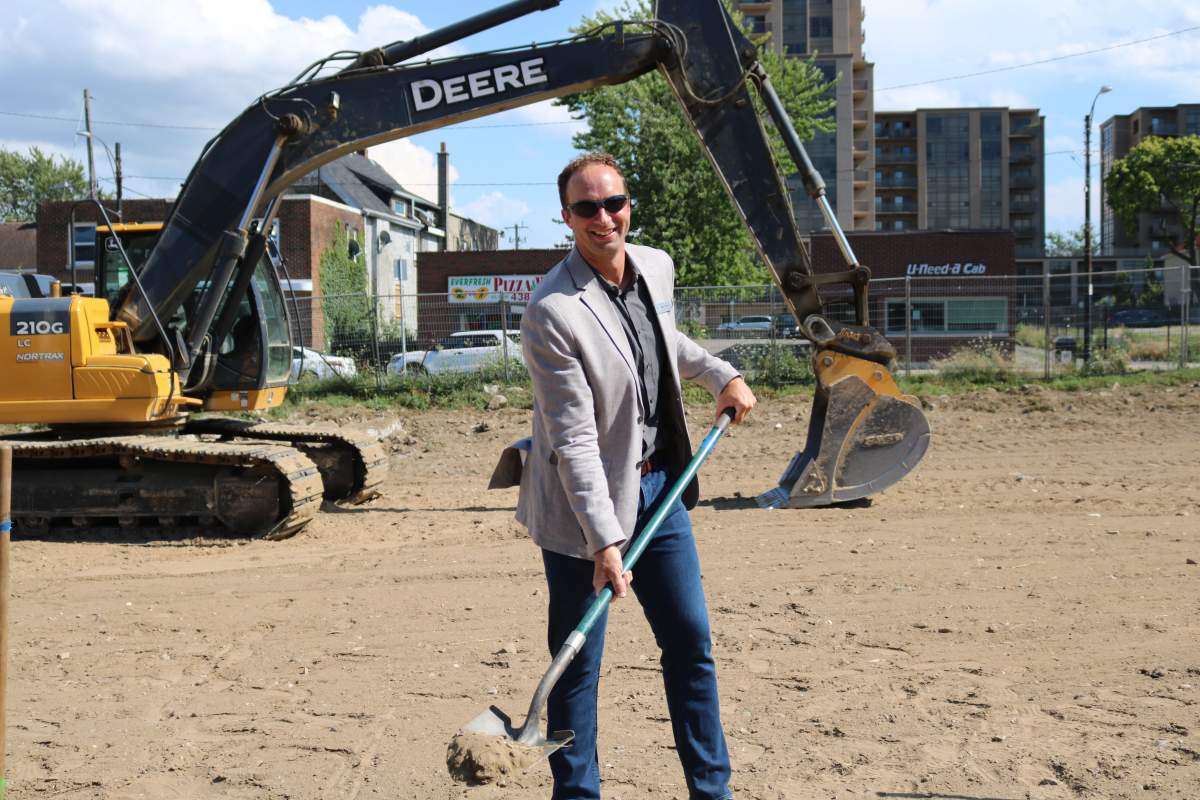 Jeff Neven Executive Director at Indwell at the groundbreaking of Embassy Commons, a new affordable housing project in London, July 29, 2020