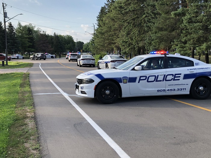 Scene of a shooting in Brampton early Monday.