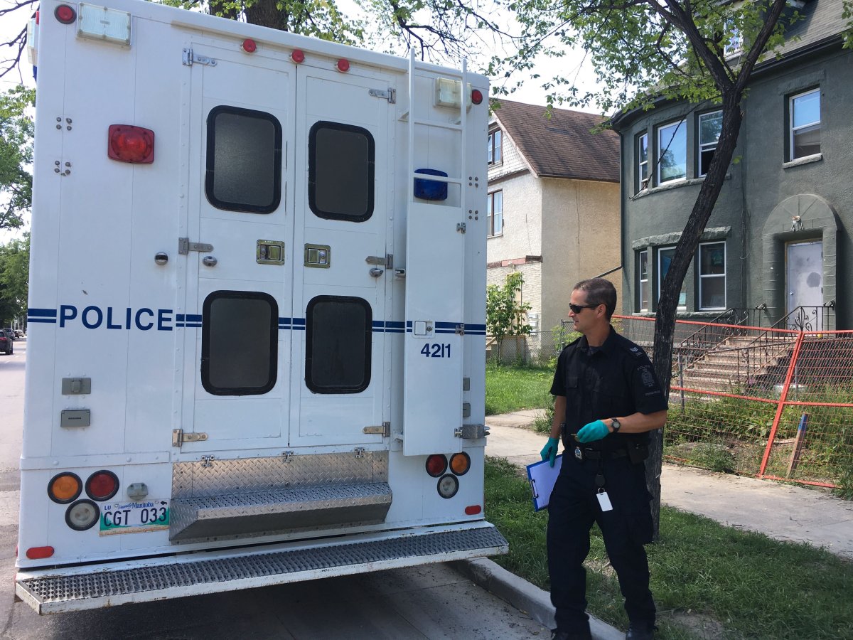Winnipeg police investigate after Adam Douglas Monkman, 44, was killed in the 400 block of Maryland Street Tuesday.