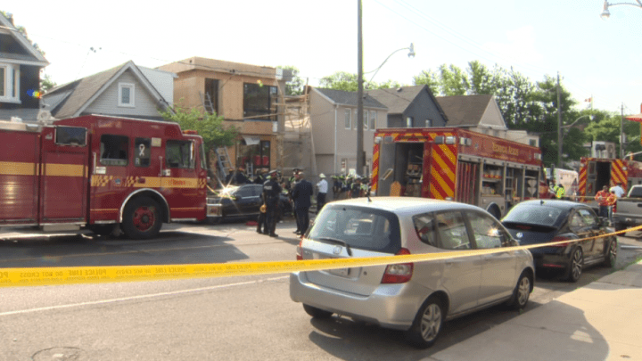 The scene of a fatal industrial accident in Toronto's east end on Sunday.