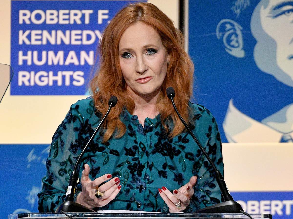 J.K. Rowling speaks onstage at the 2019 RFK Ripple of Hope Awards at New York Hilton Midtown on Dec. 12, 2019 in New York City.