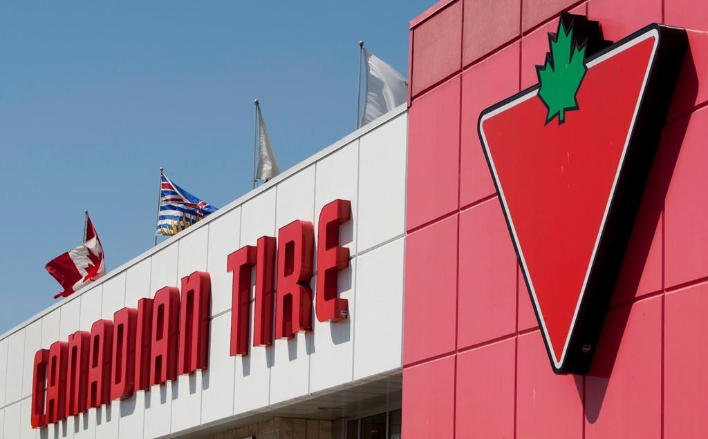 A Canadian Tire store is seen in North Vancouver, B.C. on May 10, 2012. A Canadian Tire outlet in New Brunswick is packing its aisles with Christmas products in the height of summer. A store in Moncton has replaced wicker sofas and parasols with ornaments and artificial trees after a run on outdoor furniture during the COVID-19 pandemic.