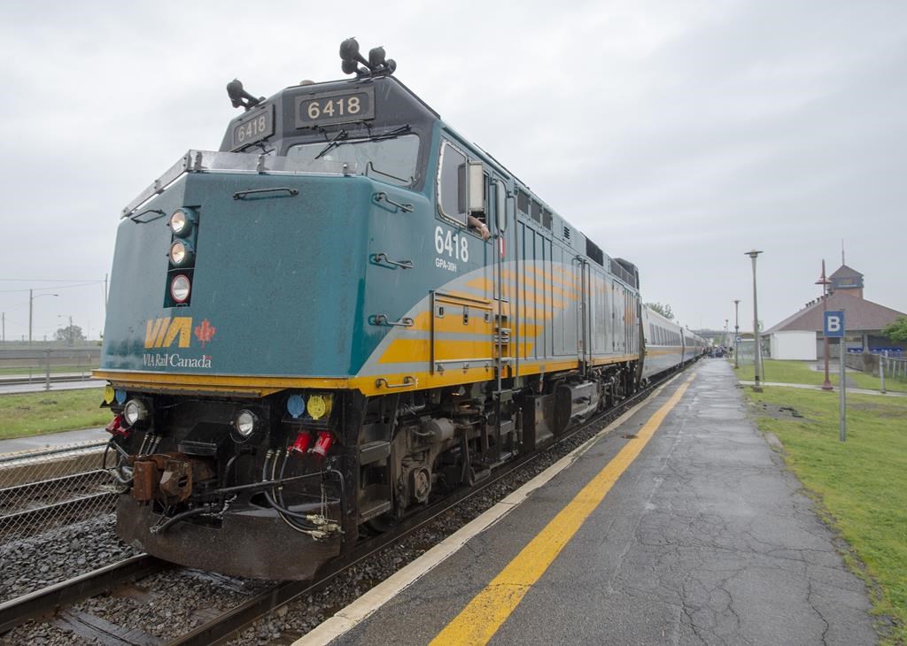 A Via Rail train heading to Toronto is seen at the Dorval station in Montreal on June 25, 2019. THE CANADIAN PRESS/Ryan Remiorz.