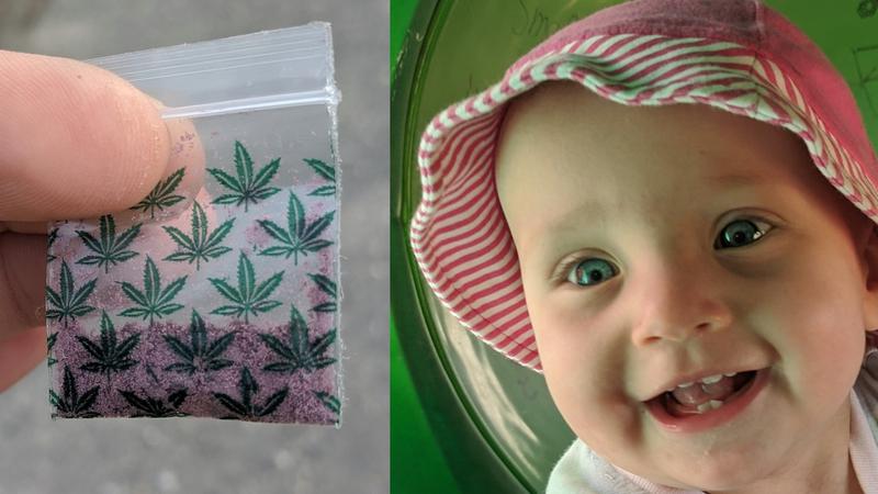 Stefanie Elliott says her 11-month-old daughter, Poppy, discovered the purple fentanyl while playing at a Kamloops playground on Sunday.