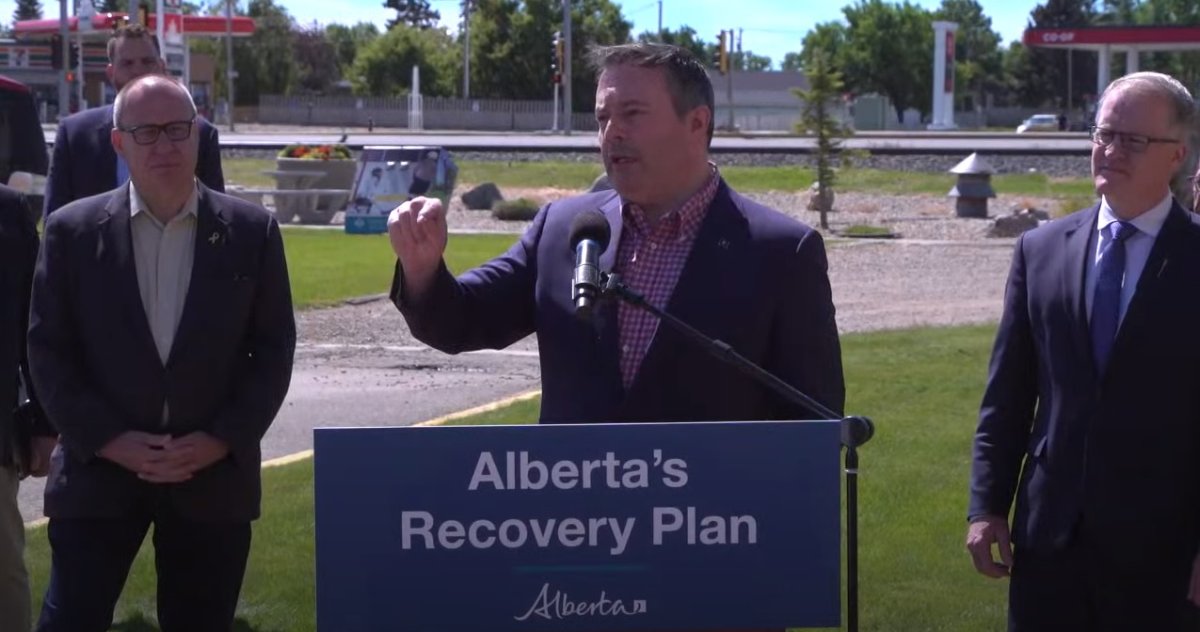 Premier Jason Kenney announces $153 million in funding to twin a portion of Highway 3 from Taber to Burdett. Thursday, July 2, 2020.