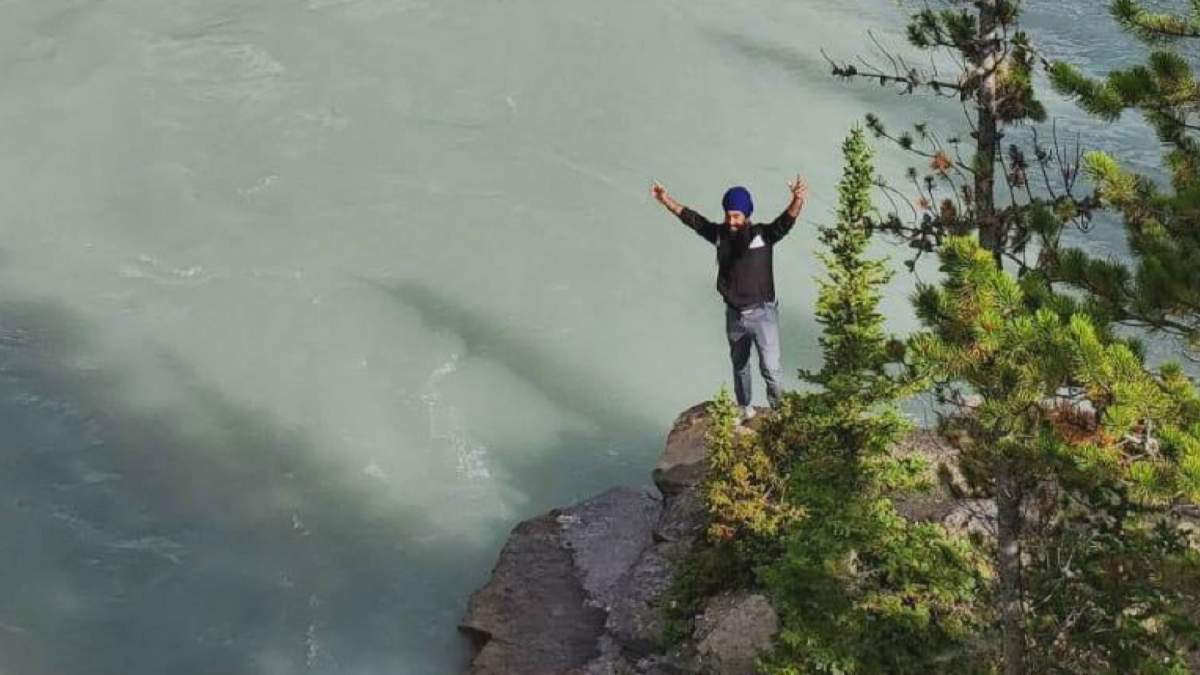 Gagandeep Singh Khalsa is pictured near the North Saskatchewan River in late July, 2020.