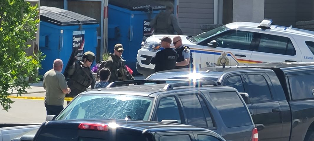 A police scene at an apartment complex at 105 Westhaven Drive in Leduc, Alta. on Friday, July 17, 2020.
