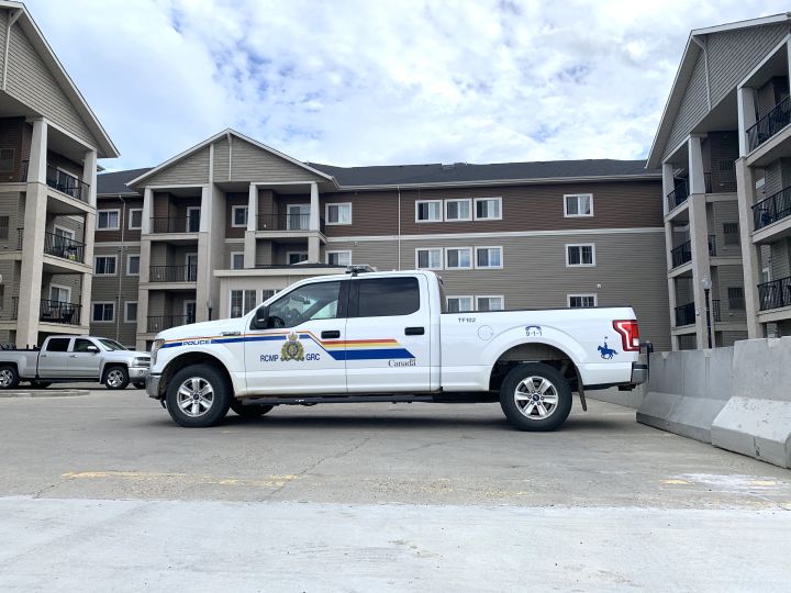 Two men were found injured at an apartment complex on the west side of Leduc Friday afternoon, after police were called to investigate a report of shots possibly being fired.