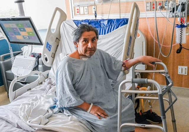 Mario Castillo in hospital.
