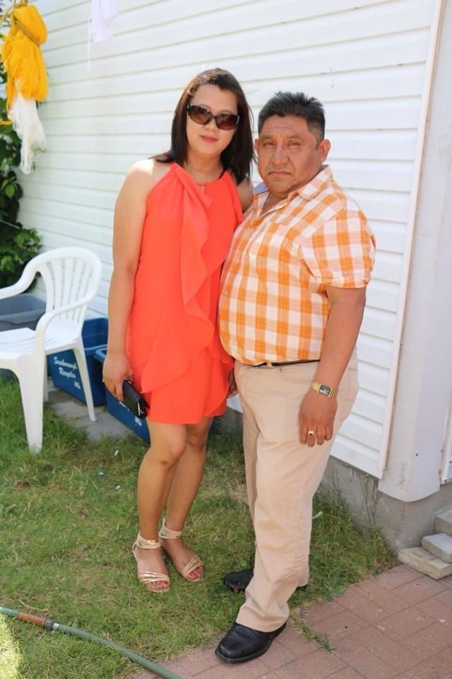 Mario Castillo, right, before he was diagnosed with COVID-19.