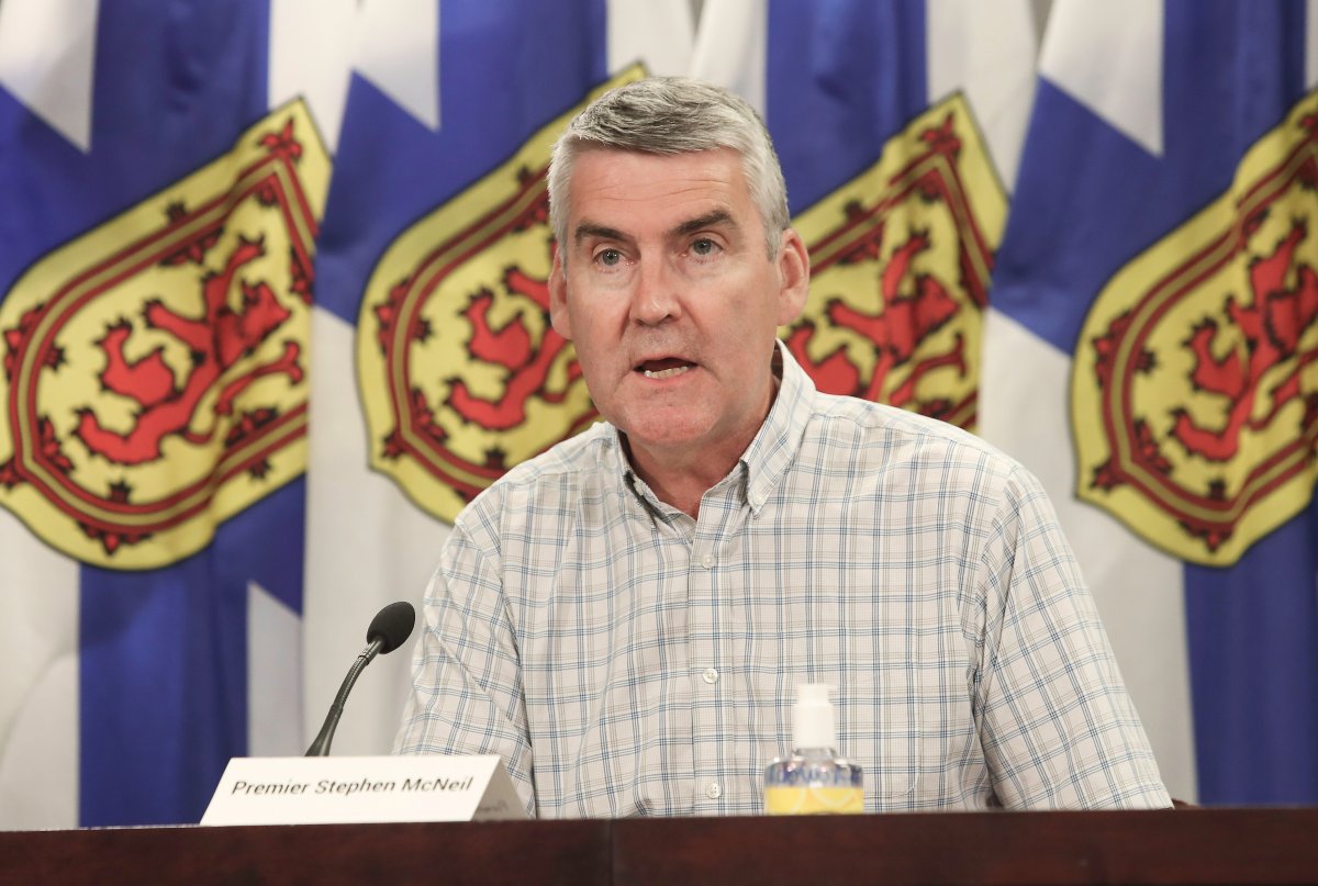 Nova Scotia Premier Stephen McNeil speaks at a press briefing in Halifax on Friday, July 3, 2020. 