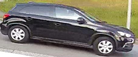 Surveillance image of the black 2019 Mitsubishi RVR.