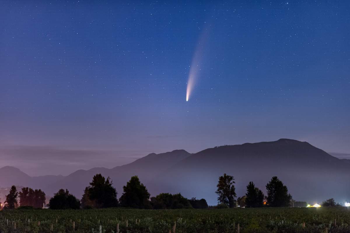 Comet NEOWISE seen over Abbotsford early Saturday morning.