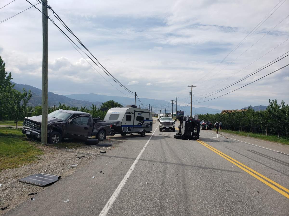 A young woman was taken to hospital because her Jeep rolled when she was rear-ended Friday afternoon. 