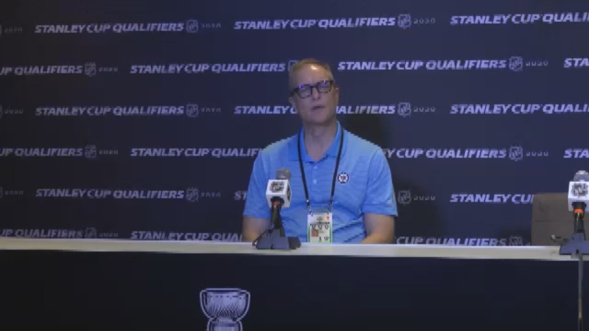 Winnipeg Jets head coach Paul Maurice answers questions via a Zoom call on Monday in Edmonton.