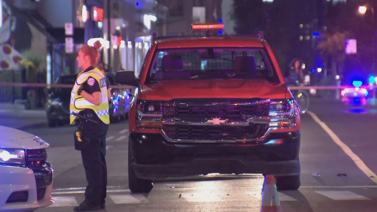 A woman died after being hit by a pickup truck in Montreal's Plateau-Mont-Royal borough late the night of July 27, 2020.