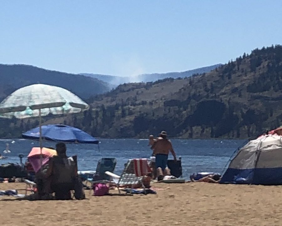 A small grass fire was discovered in the South Okanagan Sunday.  At one point smoke was visible from Skaha Beach in Penticton. 