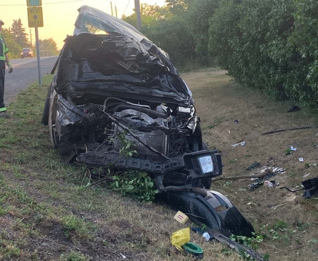 OPP say a driver escaped a serious rollover with non-life-threatening injuries Friday morning.