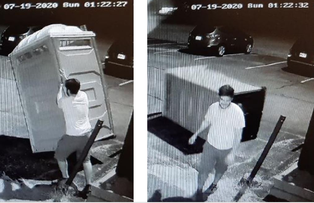 Kingston police are looking for a man they have dubbed the "porta potty pusher.".