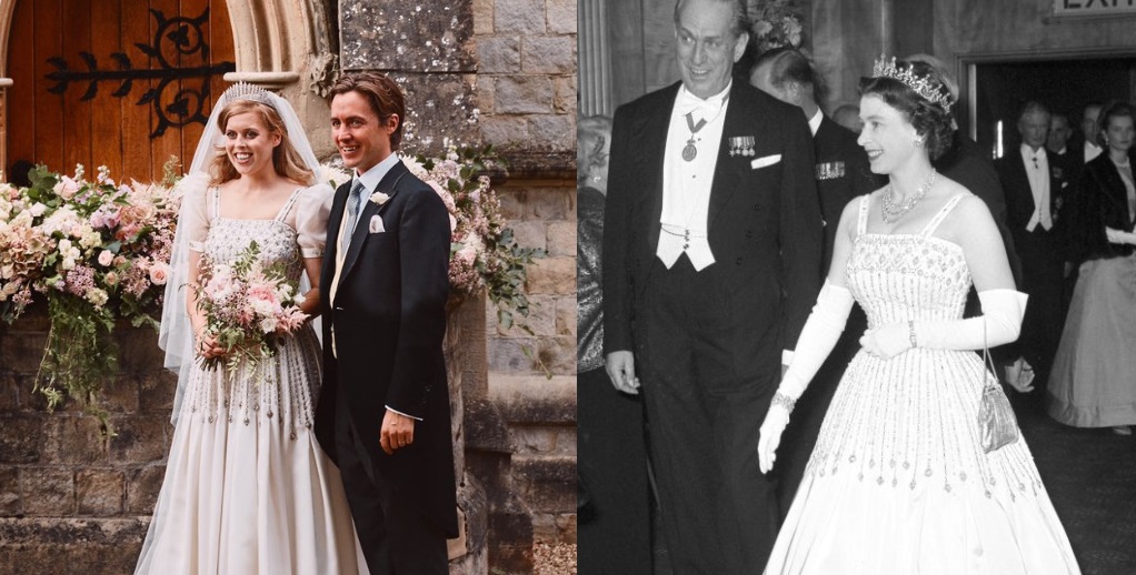 Princess Beatrice wears the Queen s dress tiara in wedding photos